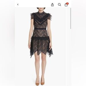 Self-Portrait Handkerchief Hem Lace Dress us 4 uk 8